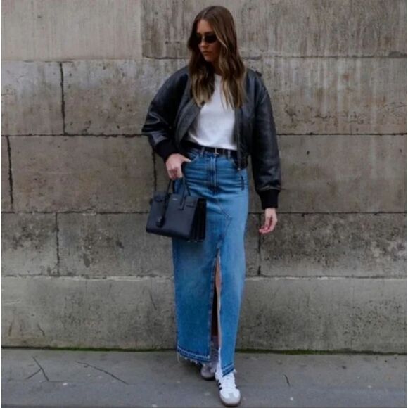 Nwt ZARA TRF LONG DENIM SKIRT medium - Picture 8 of 16